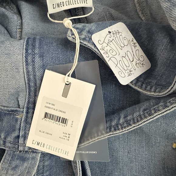 C/Meo Collective Essentials Denim Dress NWT Free People Size Women’s Medium/6 - Picture 6 of 11